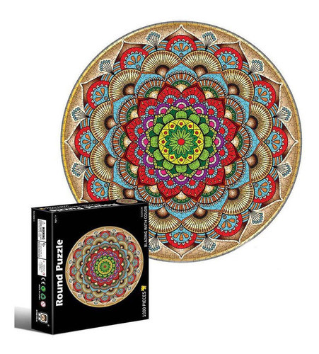 Rompecabeza Puzzle Circular 1000 Piezas Mandala Flor Paz 0