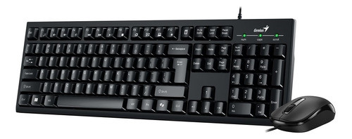 Combo Genius Km-100se Teclado Y Mouse Negro Usb - Ncom 0