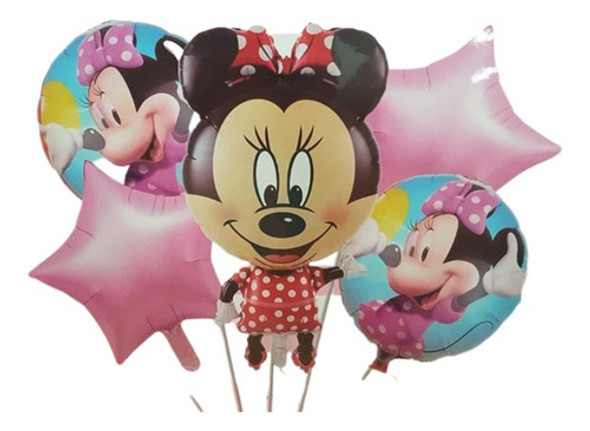 Set 5 Globos Metalizado Minnie Mouse 16 Pulgadas (40 Cm) 0