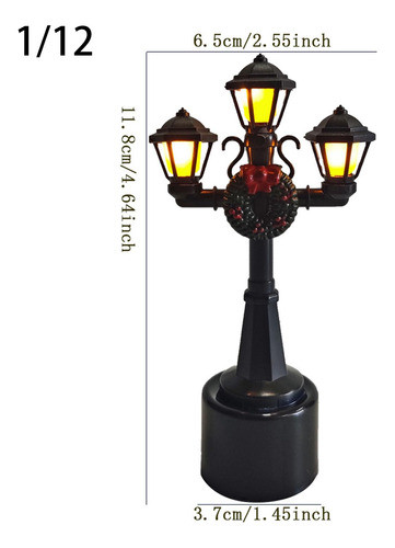 Modelo De Luz De Rua 1:12 Para Decoração De Três Cabeças 1