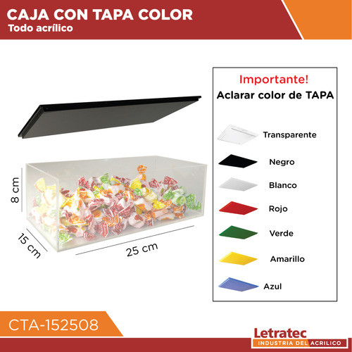 Caja Acril Con Tapa, Vitrina/contenedor Cta-152508 1