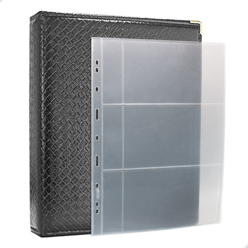 Álbum Fichário 10 Folhas Cédulas 3 Espaços Bolso 32x24 3d G 0