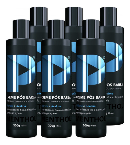 Creme Pós Barba Play Barber 300g Menthol Profissional 6 Unid 0