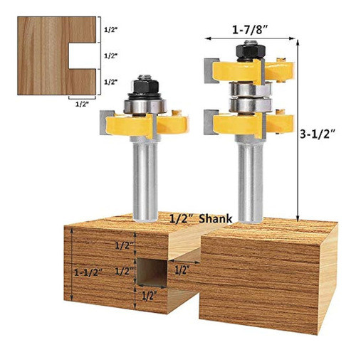 Yakamoz Juego De Brocas De Fresado Para Lengua Y Ranura Ajus 1