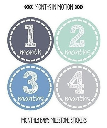 Etiquetas Engomadas Del Mes Del Bebe Por Meses En Movimiento 1