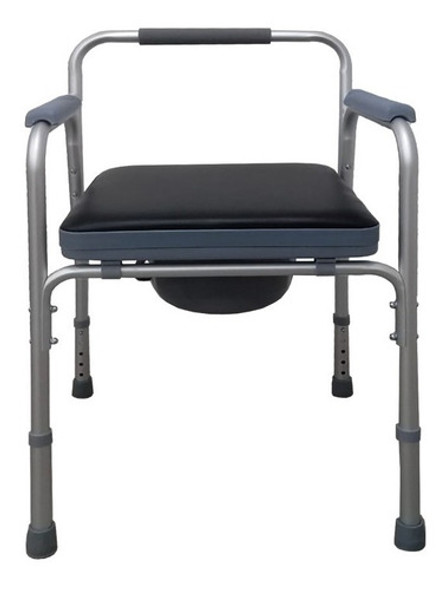 Silla De Baño Y Ducha Inodoro Portátil Aluminio Con Respaldo 0