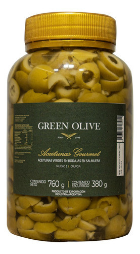 Aceitunas Verdes Rodajadas X400gr Esc. Pack X6 0