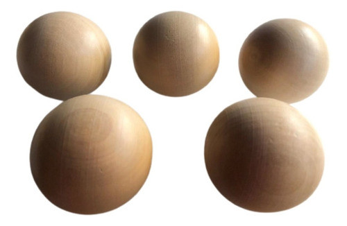 5 Esferas / Pelotas / Bochines De Madera Torneada  4,5 Cm 0