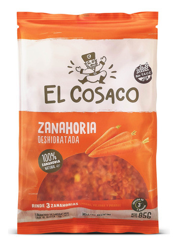 Zanahorias Deshidratadas Natural Sin Tacc Cosaco Bolsa X85g 0