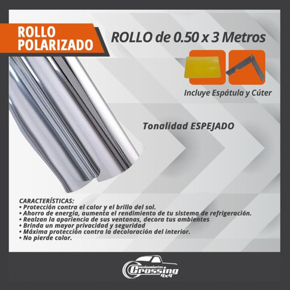 3 Rollo Polarizado Espejado Auto Film Laminas  3 Mt X 0.50 1 3 Rollo Polarizado Espejado Auto Film Laminas  3 Mt X 0.50 1