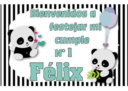 Osito Panda Nene Combo Cumpleaños Impreso Y Cortado 0
