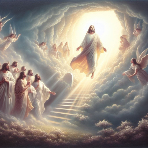 Obra De Arte Digital Resurrección De Jesús 50x50cm Única 0
