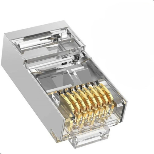 Conector Rj45 Blindado Macho Cat6/cat5e De Rede Rj45m100 0