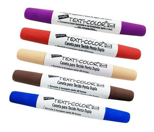 4 Caneta Para Tecido Texti Color P Dupla Magic Color Decoart 0