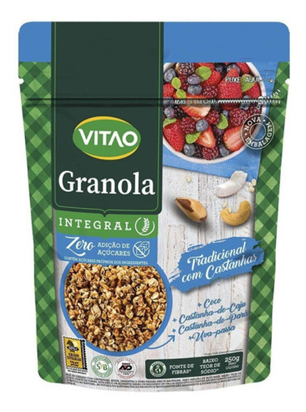 Kit 3 Granola Tradicional Zero Açúcar 250g - Vitao 0