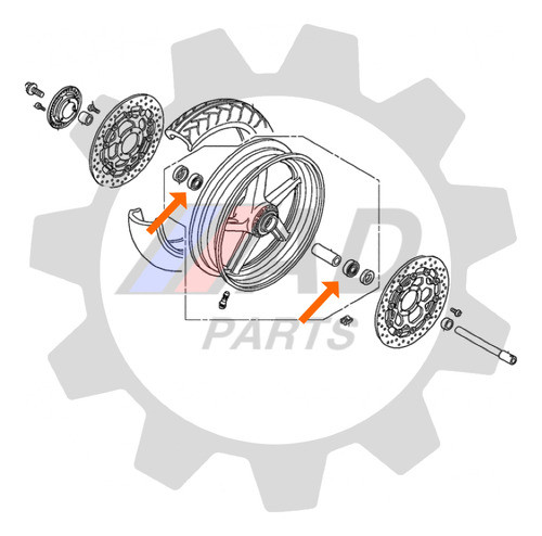 Rolamento Roda Dianteira Honda Cbr1100xx 1997-1998 1