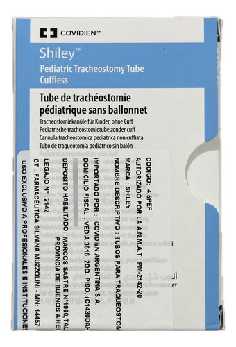 Canula Tqt Shiley Sin Balón 4.5 Ped 0