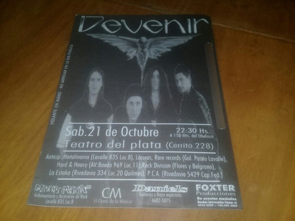 Flyer Volante Devenir Mario Ian 21 Octubre Teatro Del Plata 0