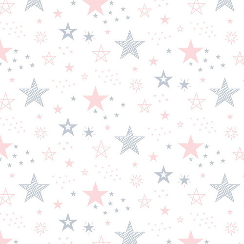 Papel De Parede Adesivo Estrelas Rosa Bebê 1