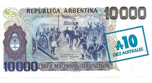 Bottero 2710 10 Australes Res S/ 10000 Pesos Arg Aunc Palerm 1