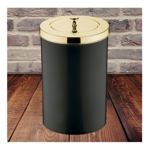 Suporte Para Papel Hig Papeleira Lixeira Banheiro Dourado 1