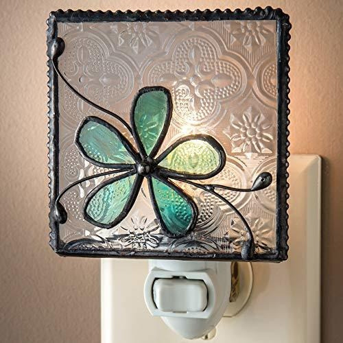 J Devlin Ntl 129-3 Vitral Azul Aqua Flor Luz De La Noche Dec 1