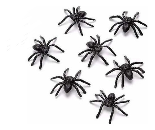 Kit 48 Mini Aranha De Plástico Para Decoração Halloween 0