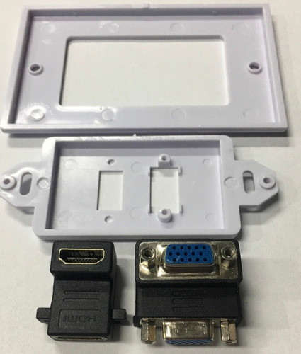 Faceplate Tapa De Pared Hdmi + Vga Acodado. Todovision. 1