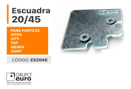 Escuadra 20/45 Perfil Puerta Alacena Grupo Euro X 4 Unidades 1