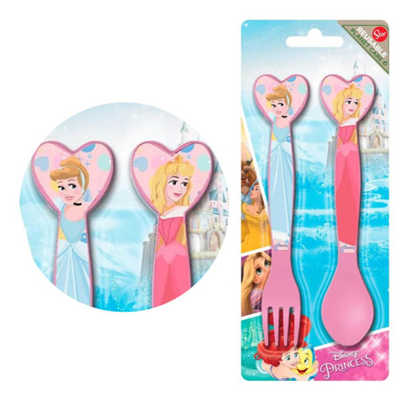 Set Cubiertos Cuchara Tenedor Princesas De Disney Wabro 0