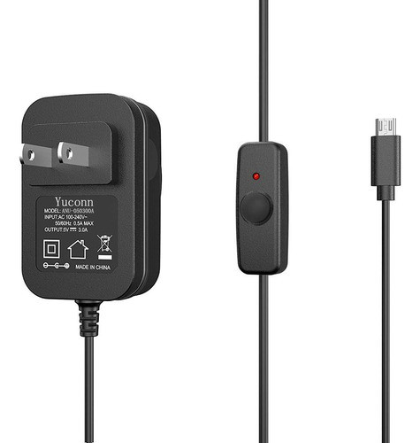 Yuconn Micro Usb Cargador Pared Raspberry Pi 3/2 Model B 0
