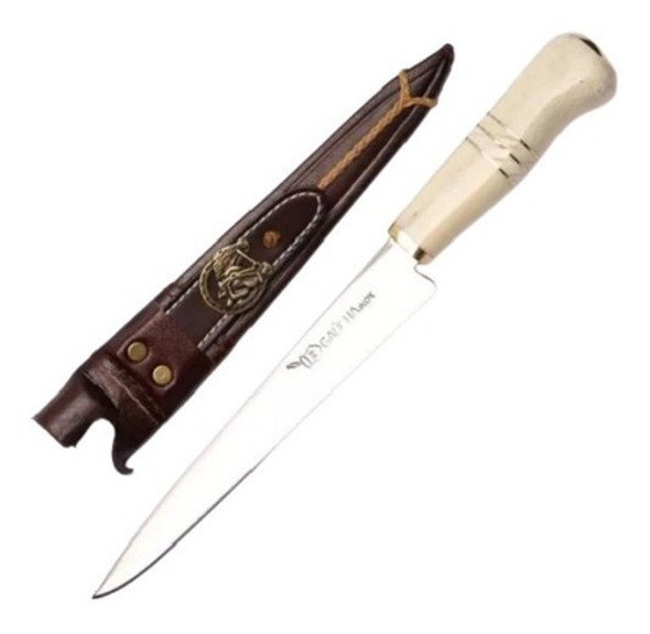 2 Pçs Faca Gaúcha 8 Aço Inox Cb Osso E Punhal 7 Aço Inox B/c 0