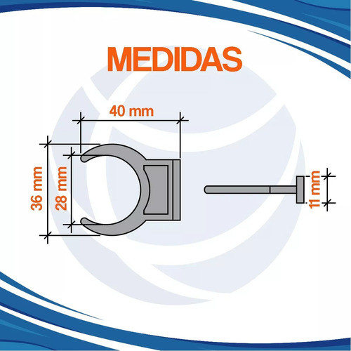 Clip Plástico Para Zócalo De Aluminio Negro Enganche 1