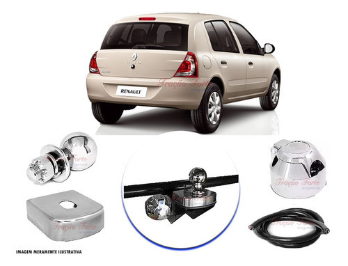 Engate Reboque Rabicho Fixo Renault Clio Hatch 2008 0 Furos 0