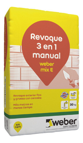 Revoque Exterior Weber 3 En 1 Bolsax30 Kg 0