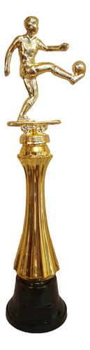 Trofeo Plástico Fútbol Patada Oro Columna Alta 29cm Souvenir 0