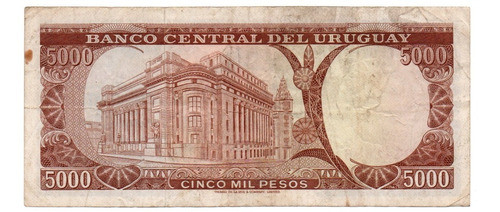 Uruguay Billete 5000 Pesos Moneda Nacional Año 1967 P#50b 1