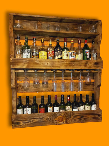 Bar Botellero Rústico En Madera!! Cr. Nogal.. 1
