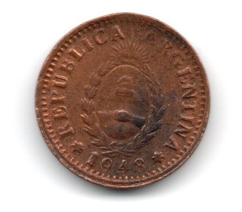 Moneda Argentina 1 Centavo Año 1948 Cobre Puro Ex 0