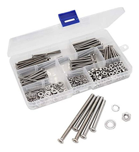 Cseao 340pcs Plana Cabeza Phillips Tornillos Y Tuercas De M3 0
