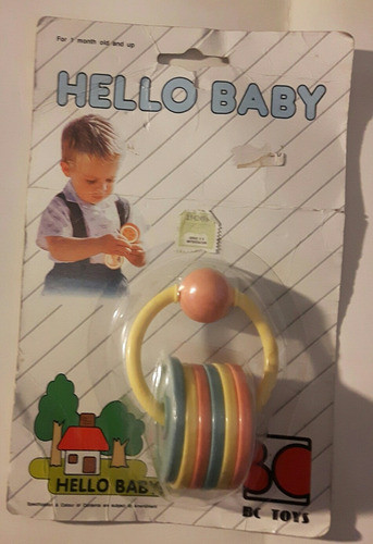 Sonajero Hello Baby Retro Antiguo Sin Uso 0
