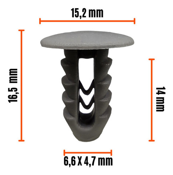 Clip Grampa Traba Tapizado Fiat 128 147 Gris Claro X10 1