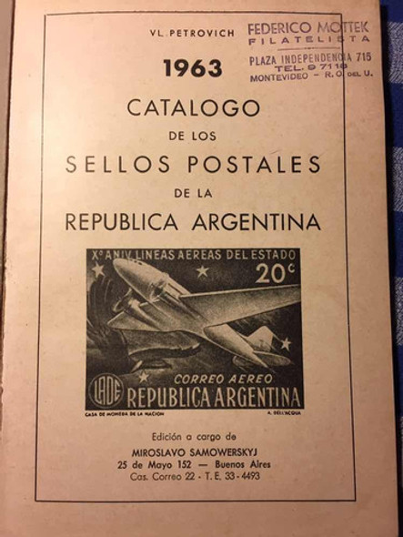 Catálogo De Sellos Postales. República Argentina - Petrovich 1