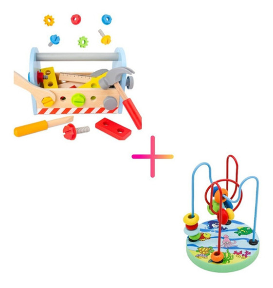 Caja De Herramientas Para Niños + Laberinto Didáctico 0