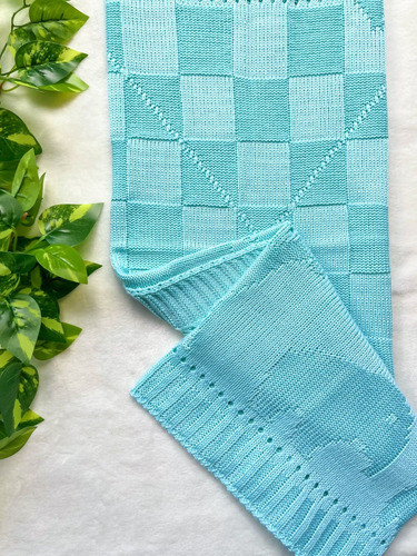 Manta Tricot - Safari - Verde Água 1