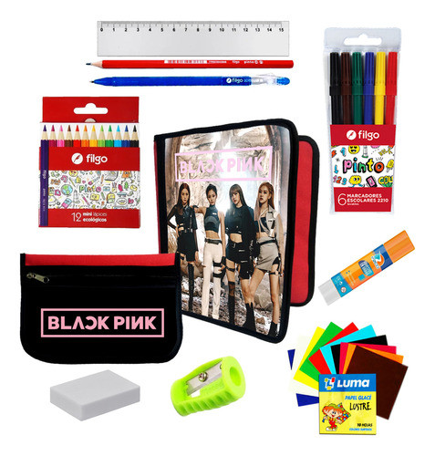 Oferton Carpeta + Cartu + Utiles Black Pink K-pop #330 0