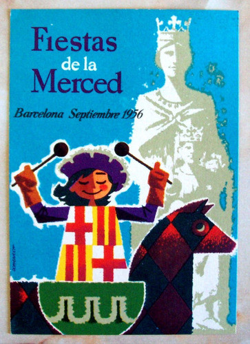 España - Tarjeta Fiesta Merced Barcelona 56 Sc. 844 L3000 1