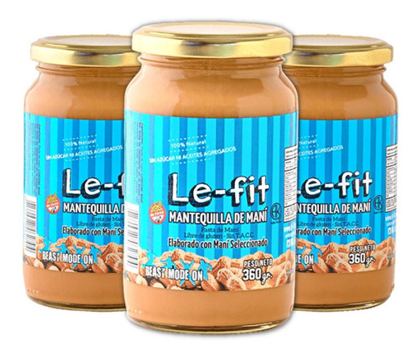 Mantequilla De Mani Natural Sin Tacc Le Fit - 3 Unidades 0