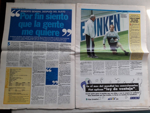 Revista El Gráfico Diario Del Mundial Nº 16 Junio 1998 - Arg 1