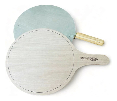 Combo Pás De Madeira E Alumnio 30cm Pizzehome 0